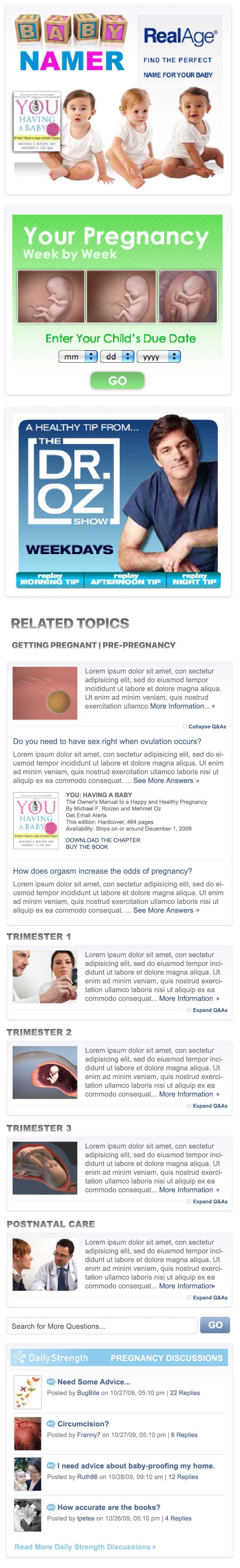 Scrollable screen mock