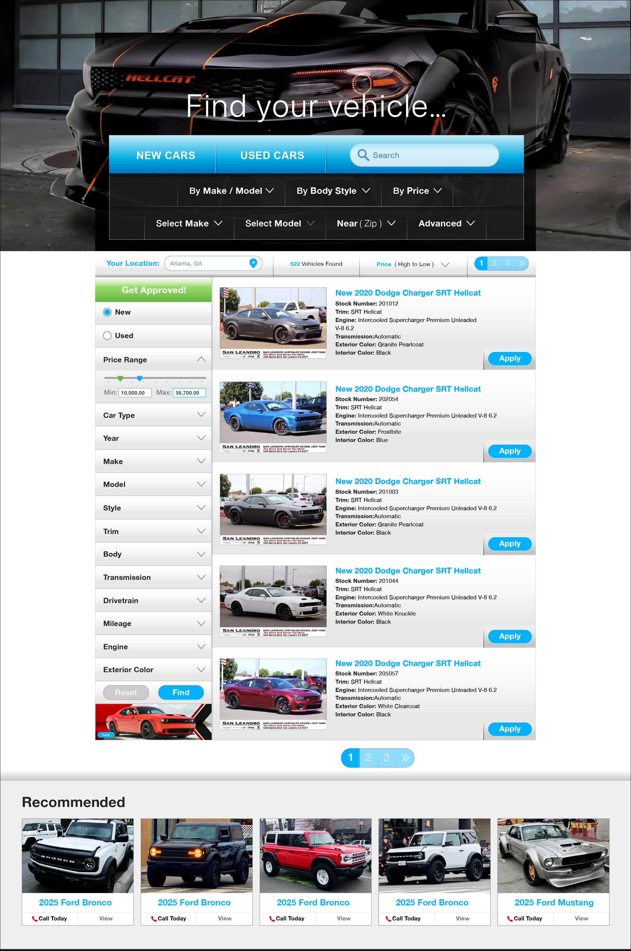 Scrollable screen mock